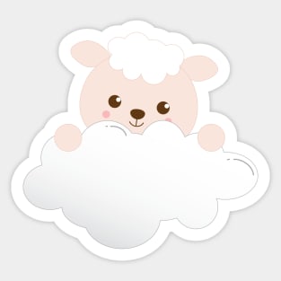 Cute Lamb on a Cloud Sticker